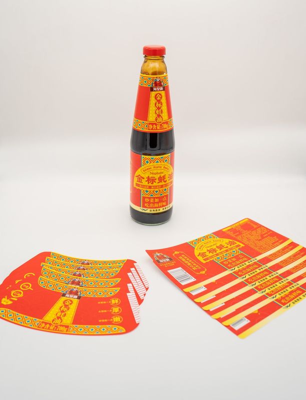 Customized Wet Glue Label for  Condiment  with   10-12 Color Printing label sticker manufacturer