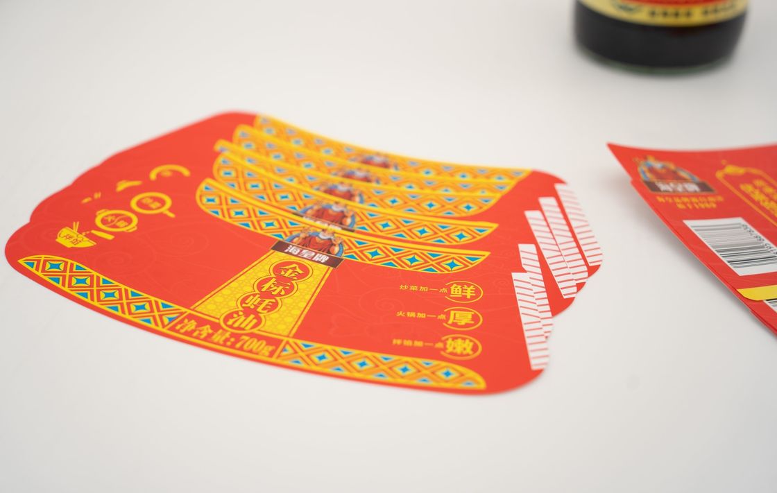 Customized Wet Glue Label for  Condiment  with Full-auto Rotary Press and 10-12 Color Printing