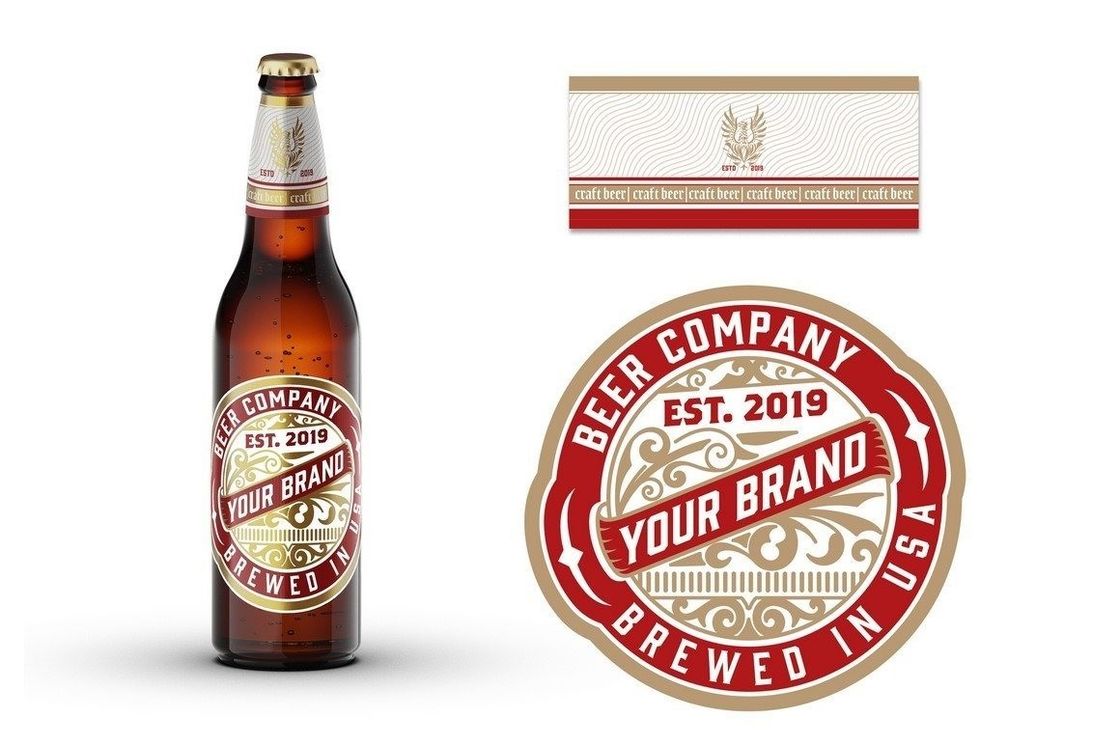 Adhesive Stickers for Beer Bottles Customized Beer Bottle Label for Beverage Packaging Direct Sale
