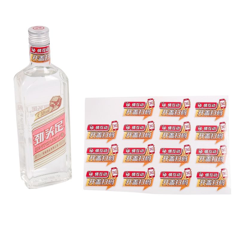 Transparent Sticker Printing for Brandy Whisky Vodk bottle label label sticker manufacturer