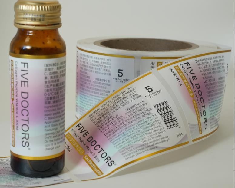 Customized Self Adhesive Label for Packaging Vinyl Waterproof Sticker Printing Roll Label Round Stickersmos