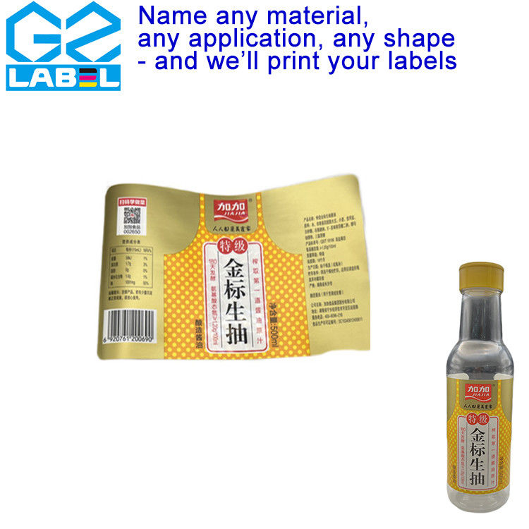 Customized Self Adhesive Label Stickers for Beverages Condiment Bottle Labels for Your Customer s Requirements