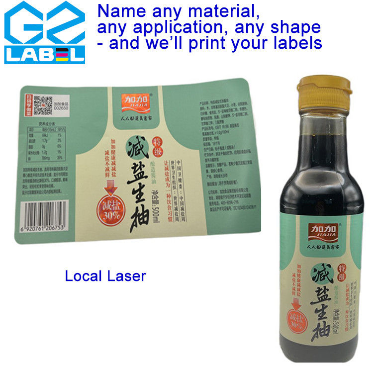 Customized Self Adhesive Label Stickers for Beverages Condiment Bottle Labels for Your Customer s Requirements