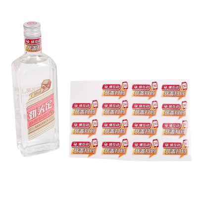 Transparent Sticker Printing for Brandy Whisky Vodk bottle label