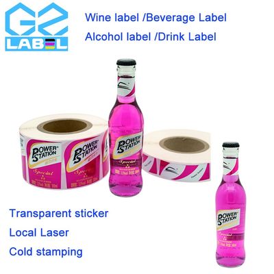 PVC Transparent Waterproof Drink Bottle Labels Water Bottle Label Sticker Custom